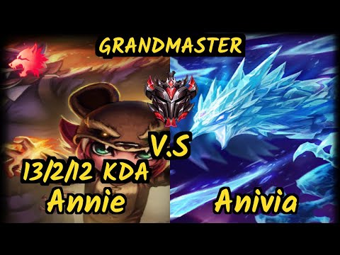 Annie Bot (ANNIE) vs ANIVIA - 13/2/12 KDA MID GAMEPLAY - NA Ranked GRANDMASTER