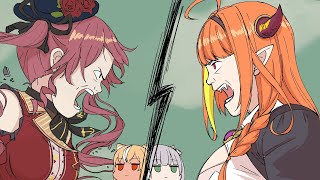 【手描き】「ココ」と呼びたいマリン船長【桐生ココ/宝鐘マリン/白銀ノエル/不知火フレア】【ホロライブ/切り抜き漫画】