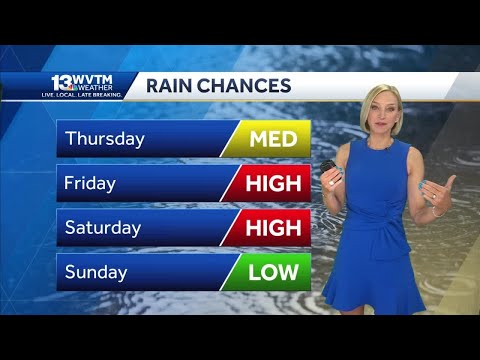 The forecast turns wetter and cooler for the weekend