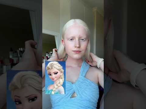 Elsa Makeup ❄️ from Frozen #shorts #elsafrozen #eyelashes whiteeyelashes