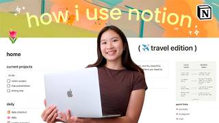 how plan and organise my travels with NOTION 🌷 aesthetic notion tour + widget tutorial