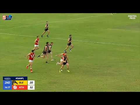 Round 10 SANFL Snapshot - Glenelg's Marlon Motlop times his soccer kick to perfection