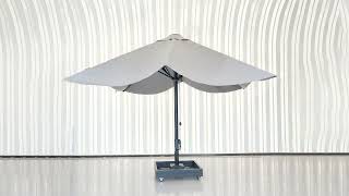 OUTFLEXX Sydney Sonnenschirm , grau, Alu/Polyester, 400 x 400 cm, mit Air-Vent System, pulverbeschichtet, inkl. befüllbarem Schirmständer