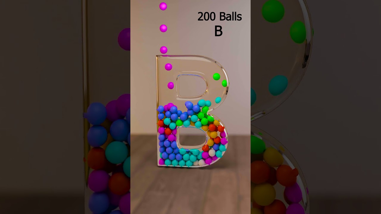 200 Balls vs. Letter B || Alphabet series | #3danimation #blender #inspiration