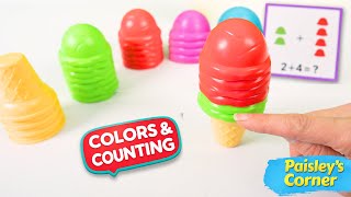 Best Toy Learning Videos for Toddlers -Colors, First Words & Counting w/ Ice Cream | Toddler Videos