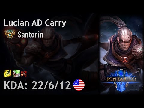 Lucian AD Carry vs Corki - Santorin - NA Challenger Patch 7.13