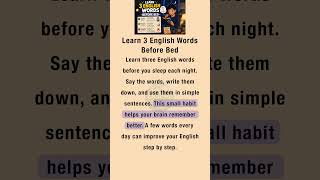 Learn 3 English Words Every Night || Easy English Habit #english