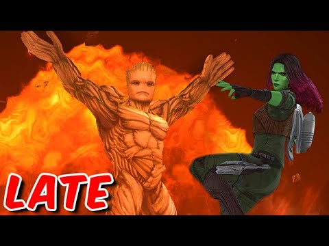 airplane made me late? Gamora + Groot look AMAZING - Marvel Future Fight