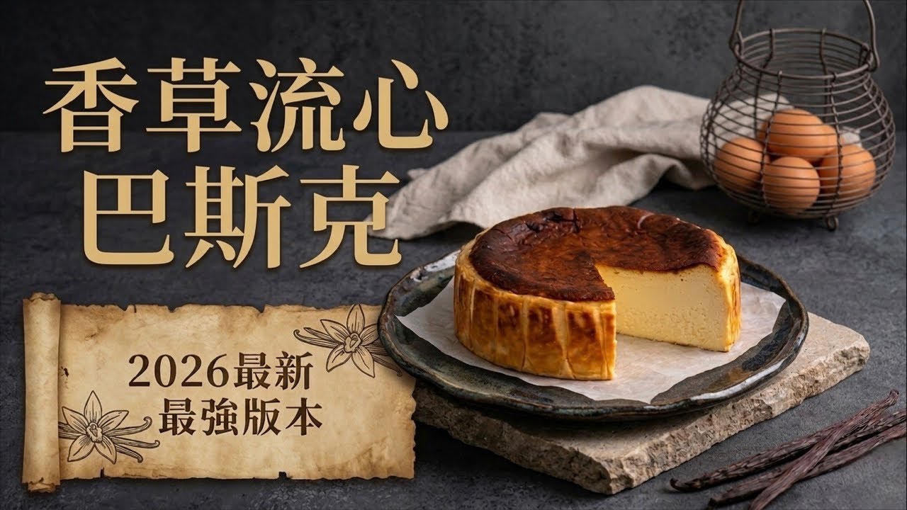 「呂昇達的烘焙市集」正在直播！香草流心巴斯克】Vanilla Lava Basque Cheesecake—（最高規格版｜香草風味強化版）—直球對決