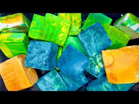 Melting Soft Dyed Gym Chalk | Jumbo Scoop Sifting | Pebbles Crushing | like share and hype 💕