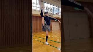 AI girl doing a Y-balance pose #bear #wildlife #cute #funny