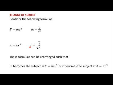 1 Introduction to Change of Subject