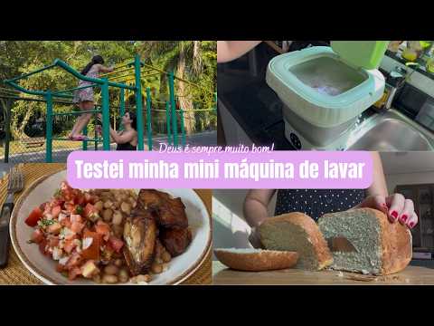 Weekend | Today's lunch | Testing my mini washing machine | Walk in the park | Fresh bread