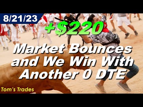 Market Bounces and We Win With Another 0 DTE Iron Condor - Trading Recap August 21, 2023
