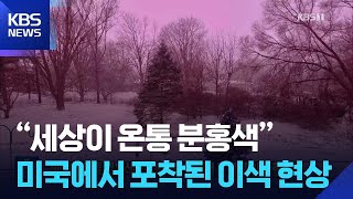 “세상이 온통 분홍색”…미 아이오와서 포착된 이색 현상