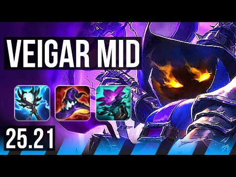 VEIGAR vs AKALI (MID) | 16/2/11, 53k DMG, Legendary | KR Master | 25.21