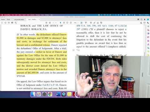 FDCPA case decision on offer of judgment (Rule 68) and how to avoid a trap defendants like to set.