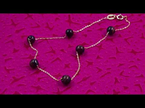 Teleios Luxe 18K Gold 4mm Tiger Eye Beaded Bracelet - TL0000244