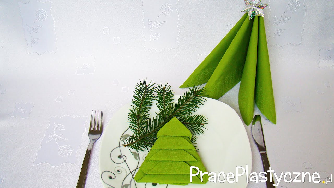 Jak zrobić choinki z serwetek z stół wigilijny?