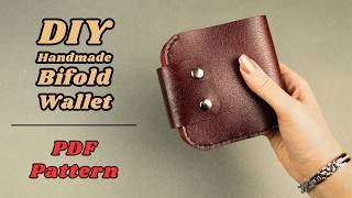 🔴PDF PATTERN + DIY Handmade Leather Bifold Wallet from Scratch | Step-by-Step Tutorial