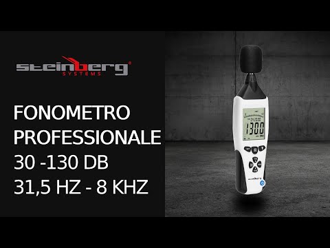 Video - Fonometro professionale - da 30 a 130 dB - LCD - USB - Con borsa e vari accessori