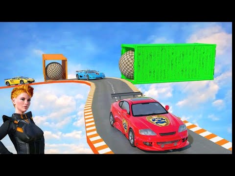 Police car stunts #2 - Crazy police car Driving - Police mega ramp-  Android IOS gameplay