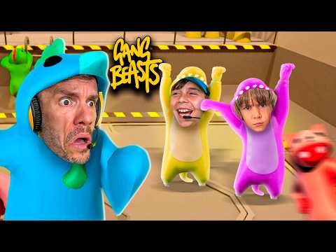 A Batalha MAIS ÉPICA no GANG BEASTS! BRANCOALA vs MARCOS vs LAURA! 🥊🔥