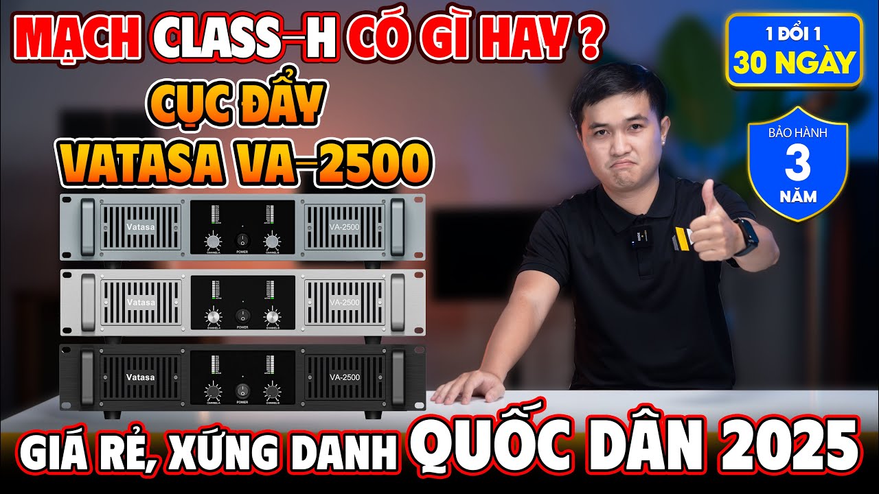 Video sản phẩm Cục Đẩy Công Suất Vatasa VA-2500 (Bạc)