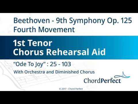 Beethoven's 9th Symphony Op 125 - 4th Movement - Ode to Joy - 1st Tenor Chorus Rehearsal Aid