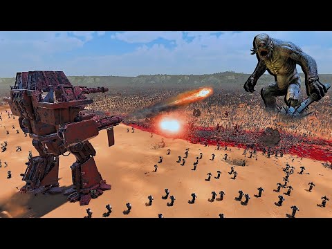 10 MILLION PYRAMID HEAD & ZOMBIES vs HUMAN ARMY Beach Defences - Ultimate Epic Battle Simulator 2