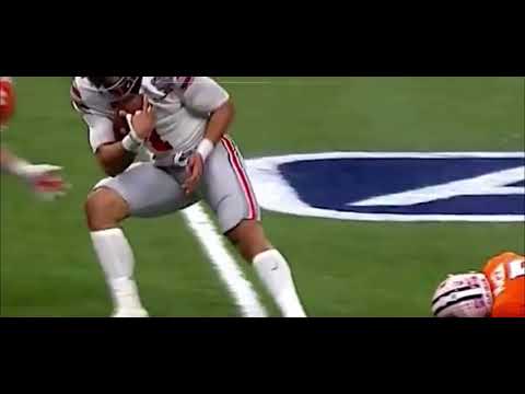 Justin Fields Gets Hit Hard VS Clemson