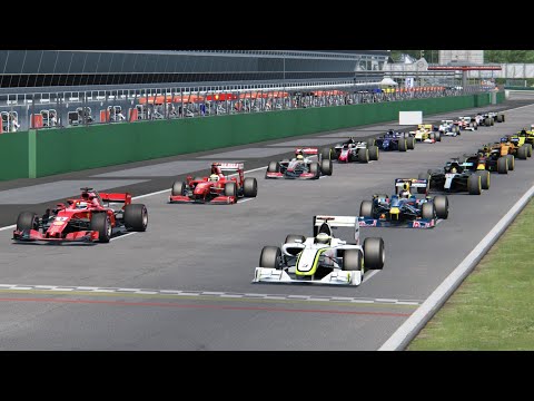 All F1 2018 Cars vs All F1 2009 Cars - Monza