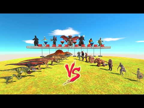 League of Gods: CARNIVORE DINOSAURS vs INFERNALS. Surprise ending ? - Animal Revolt Battle Simulator