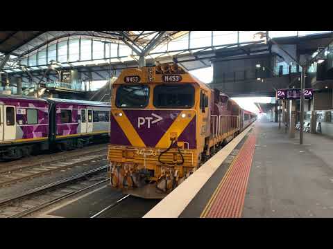 V/Line N453 City of Albury Arriving at Southern Cross Station from Bacchus Marsh