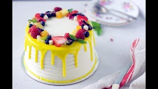 How to make Eggless Fresh Fruit Cake with Whipped Cream