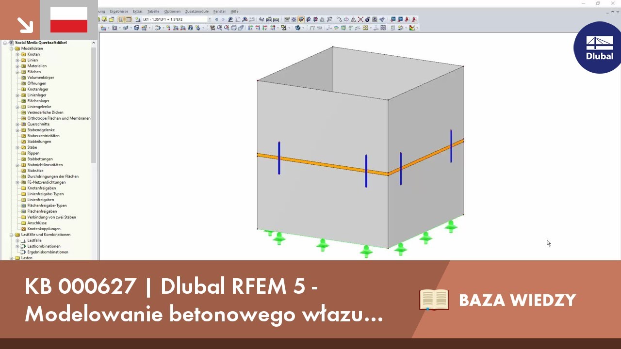 KB 000627 | Modellierung eines Betonschachtes mit Querkraftdübeln