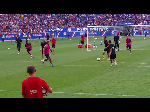 Messi and Neymar Jr  breaking ankles FC Barcelona at Red Bull Arena