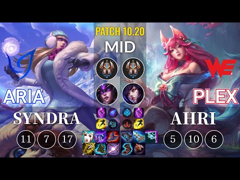 CGA Aria Syndra vs WE Plex Ahri Mid - KR Patch 10.20