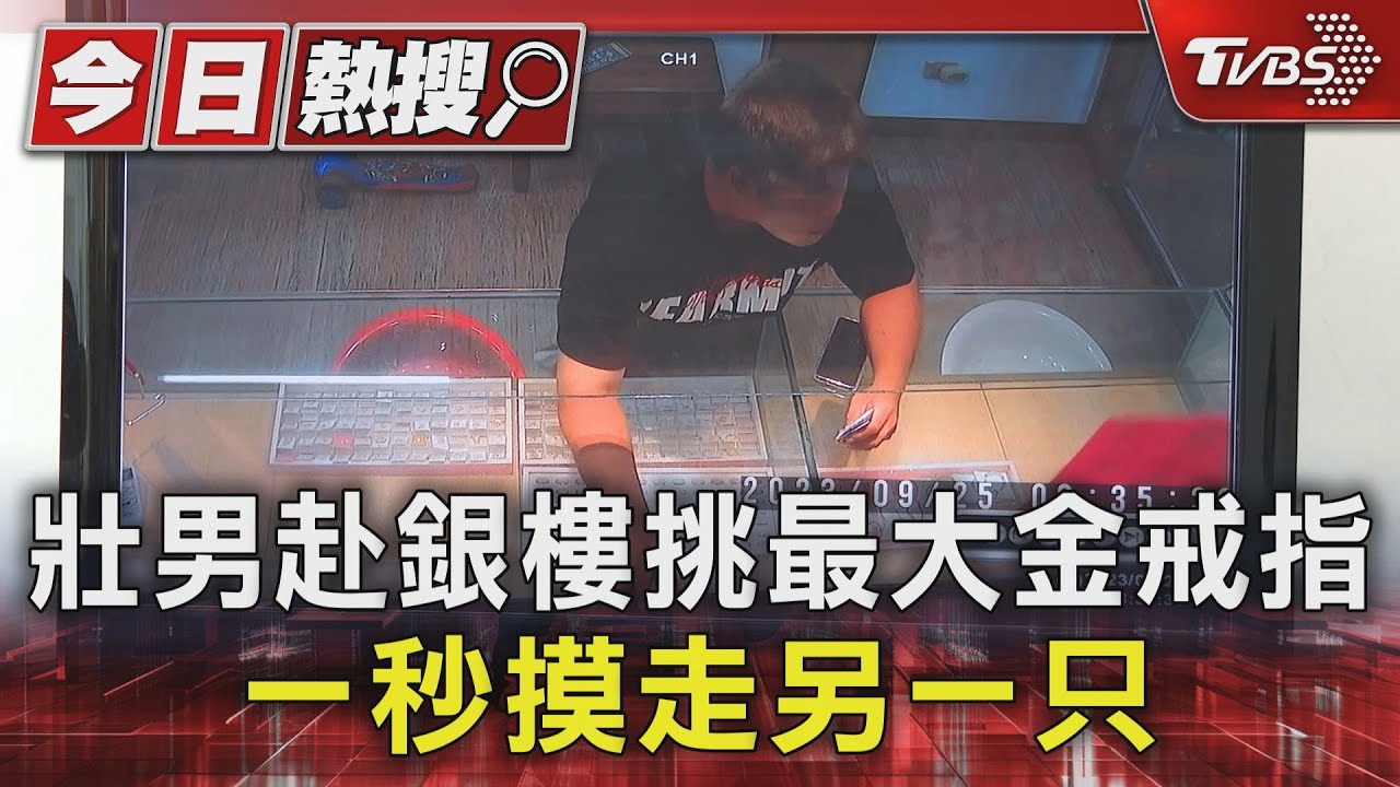 壯男赴銀樓挑最大金戒指 一秒摸走另一只