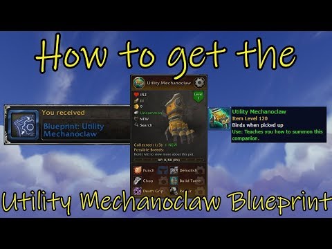 WoW BfA 8.2 How to get the Utility Mechanoclaw Blueprint in Mechagon
