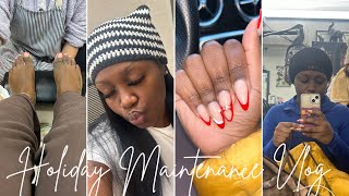 HOLIDAY MAINTENANCE VLOG | LASHES, DOMINICAN BLOW OUT , NAILS , TOES , BROWS | THE RARE BREEED