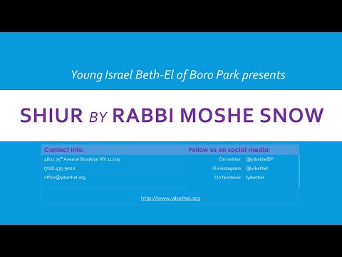 YIBE daily shiur May 21, 2020