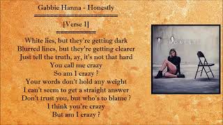 Gabbie Hanna-Honestly Lyrics