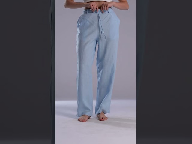 بنطلون سماوي لينن
