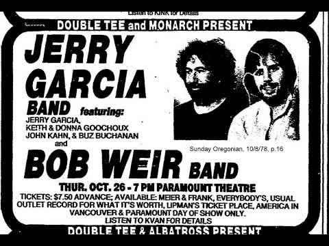 Jerry Garcia Band 1978-10-26 Portland, OR (partial Set 2, pitch corrected SBD)