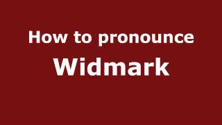 How to pronounce Widmark