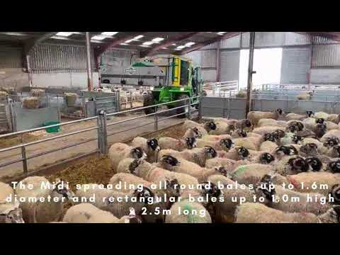 Introducing Spread-a-bale - Midi machine reduces time spreading bales in the sheep shed this Spring