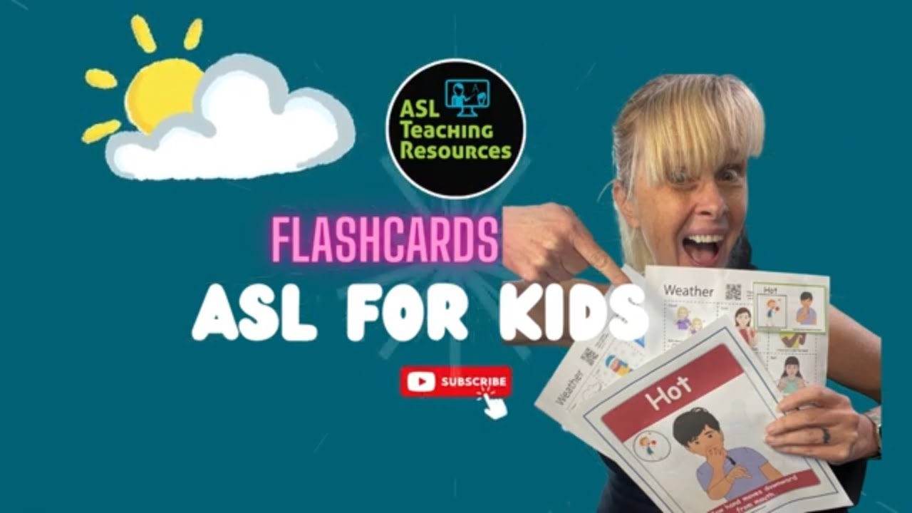 Weather Flashcards with Sign Language for Teachers Training