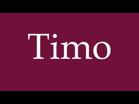How to Pronounce ''Timo'' Correctly in German