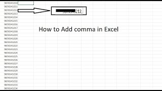 How to add comma to list of phone numbers or Email  IDS in Excel in just 30 secs.